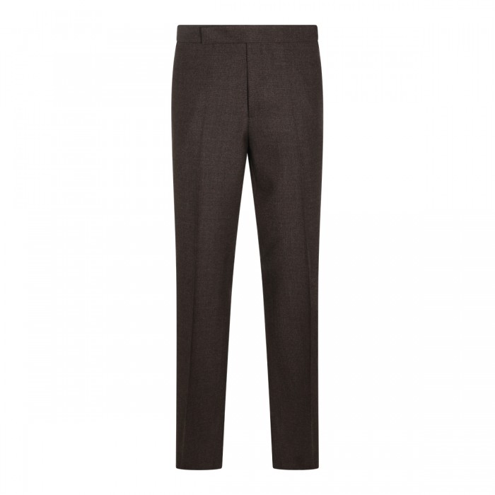 DARK BROWN VIRGIN WOOL PANTS