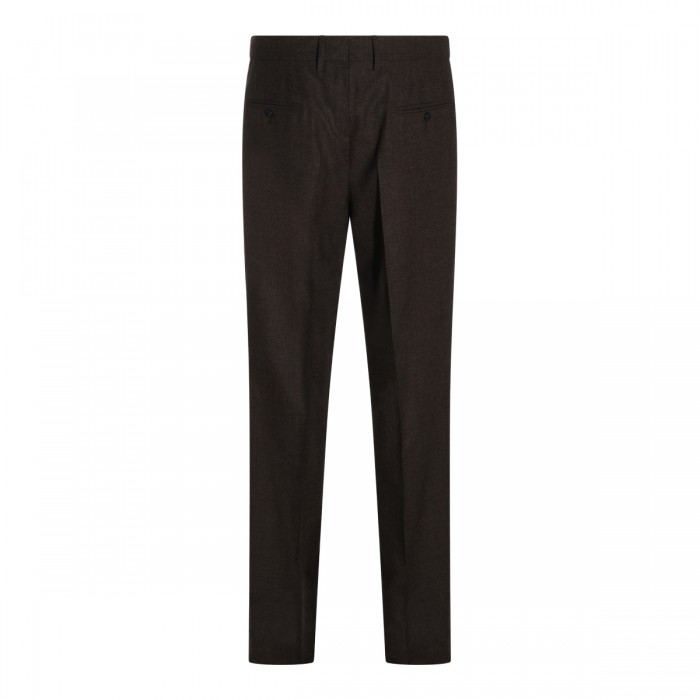 DARK BROWN VIRGIN WOOL PANTS 2