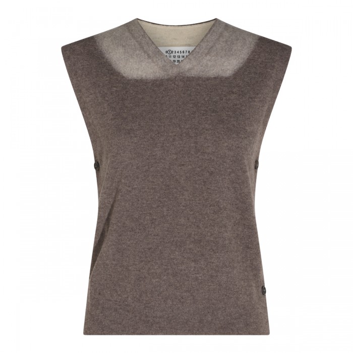 MUD AND ECRU VIRGIN WOOL...
