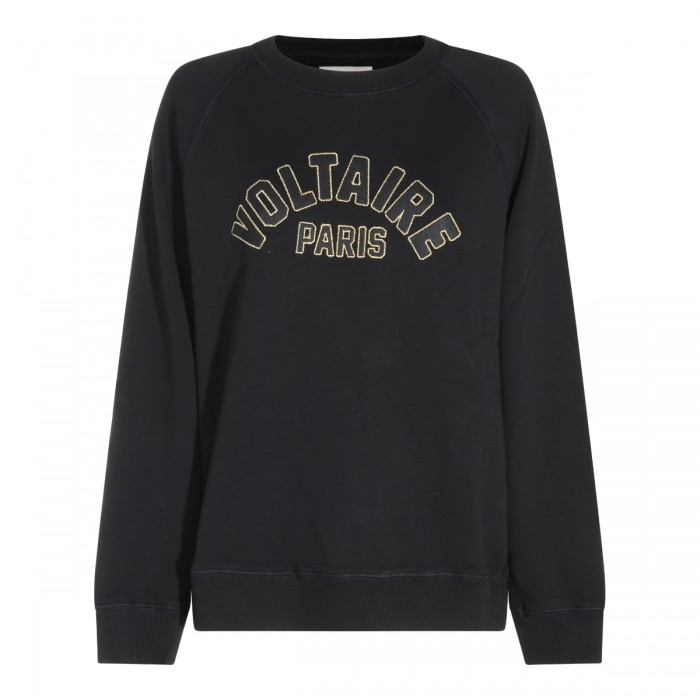 BLACK COTTON SWEATSHIRT