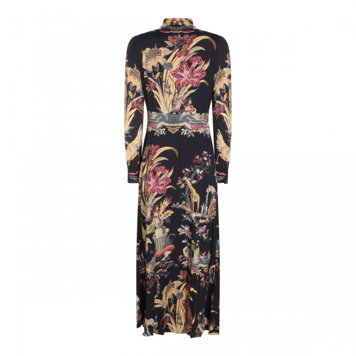 BLACK AND BORDEAUX LONG DRESS 2