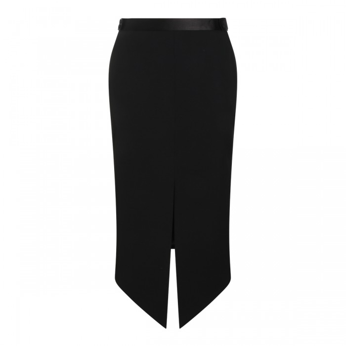 BLACK WOOL SKIRT