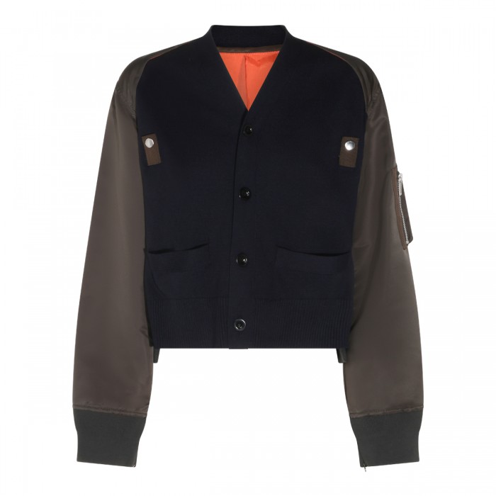 NAVY AND KHAKI COTTON BLEND...