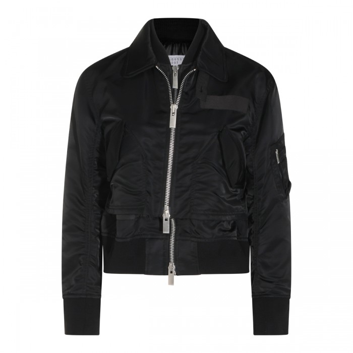 BLACK NYLON TWILL BLOUSON
