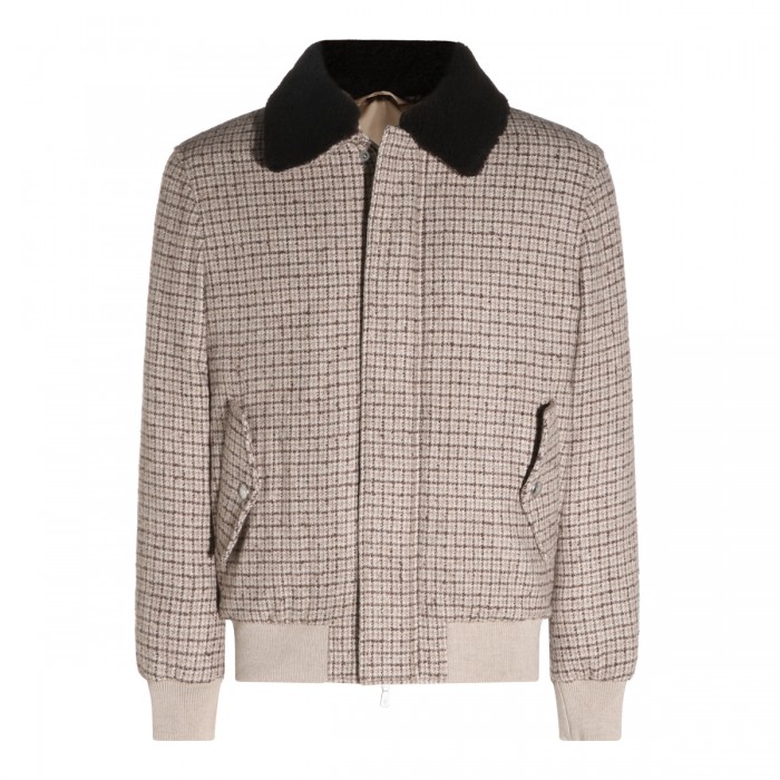 BEIGE WOOL CASUAL JACKET