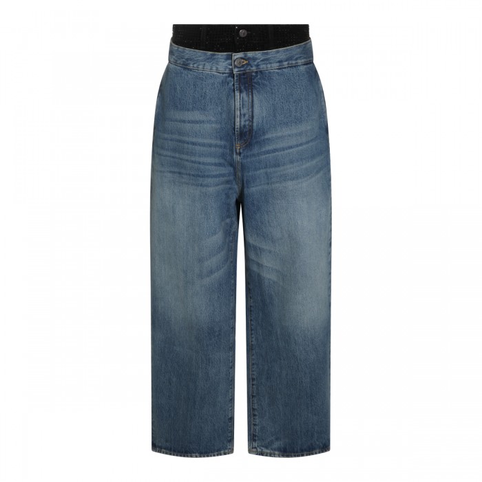 BLUE AND BLACK COTTON JEANS
