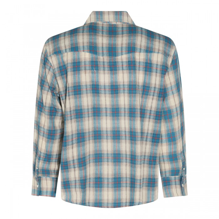 BLUE COTTON CHECK SHIRT 2