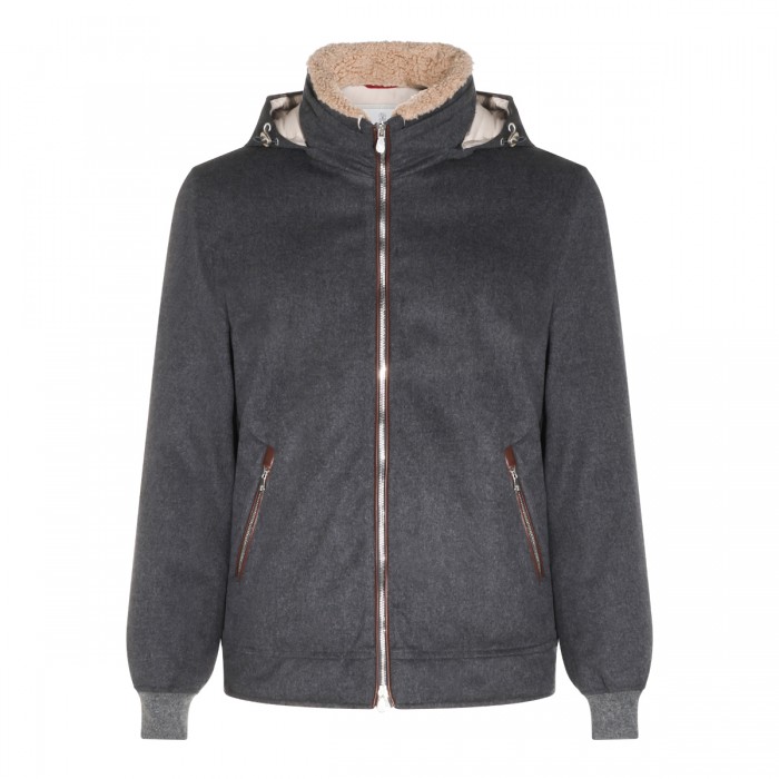 DARK GREY WOOL DOWN JACKET
