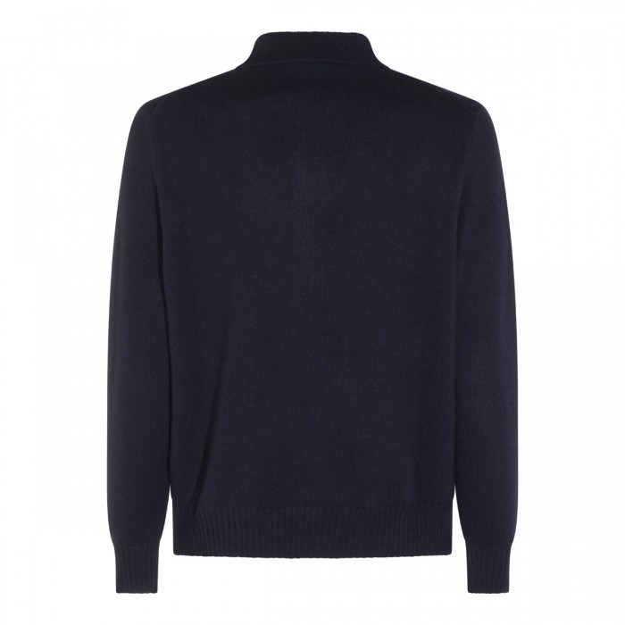 DARK BLUE CASHMERE POLO SHIRT 2