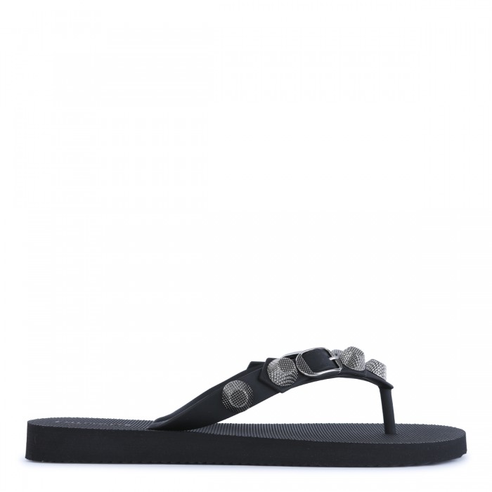 BLACK AND SILVER FLIP FLOP...