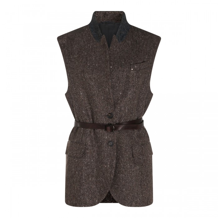 BLACK AND BROWN VIRGIN WOOL...