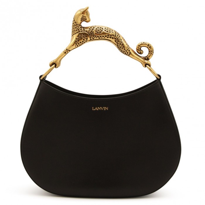 BLACK LEATHER HOBO CAT...