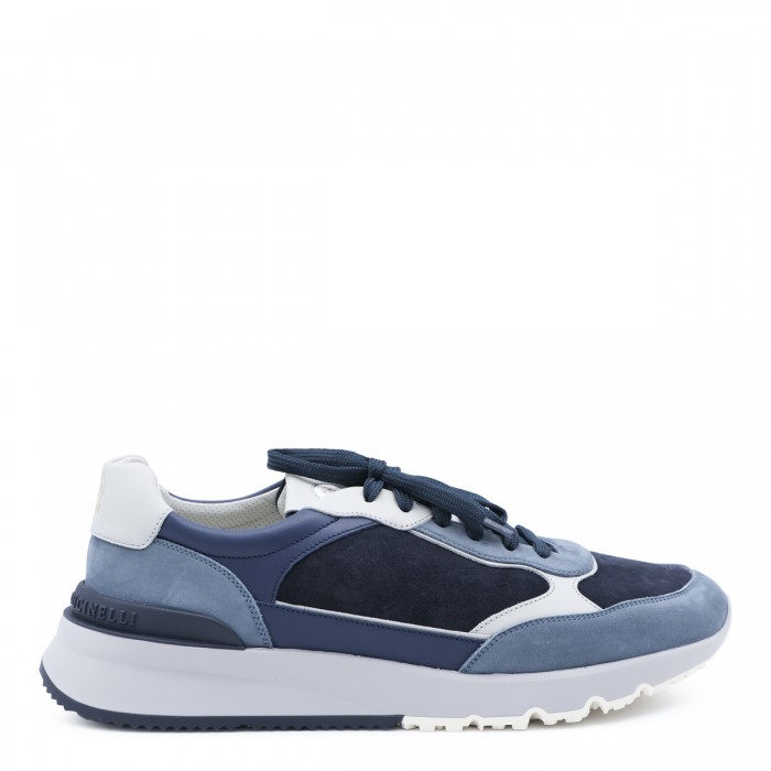NAVY LEATHER SNEAKERS