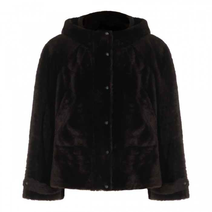 BLACK SHEARLING LEATHER JACKET