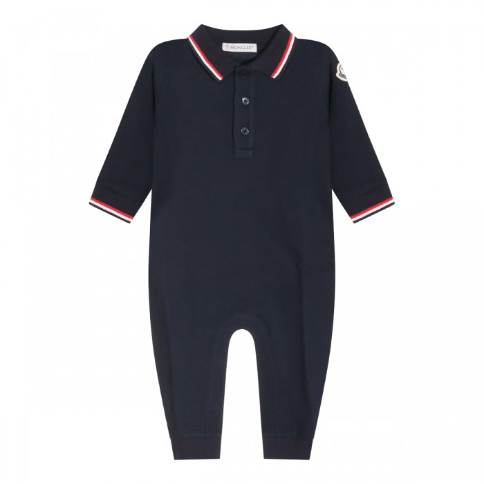 NAVY COTTON POLO JUMPSUIT