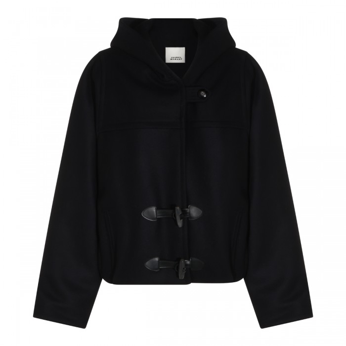 DARK NAVY WOOL AND CASHMERE...