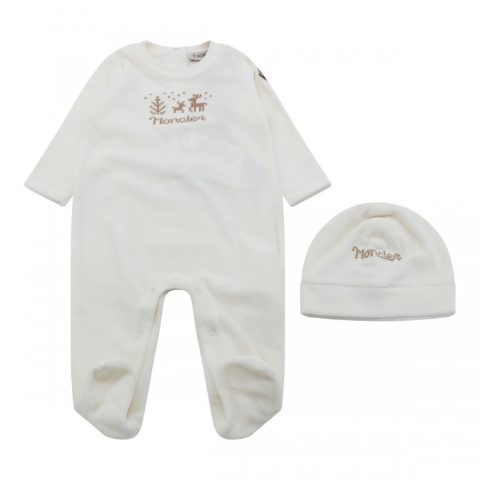 WHITE COTTON BABYGROW SET