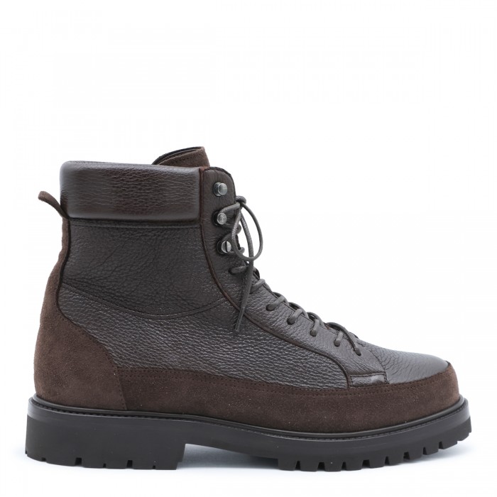 DARK BROWN LEATHER BOOTS