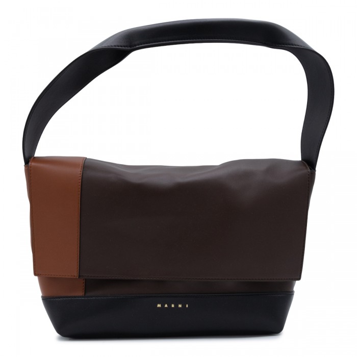 BLACK AND BROWN SHOULDER BAG