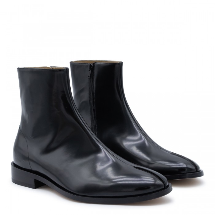BLACK LEATHER ANKLE BOOTS 2