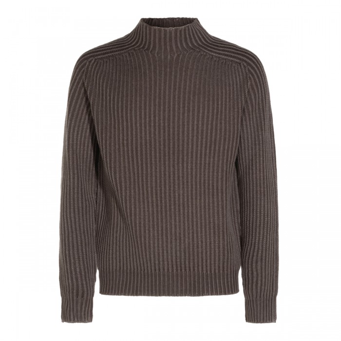 BROWN WOOL KNITWEAR