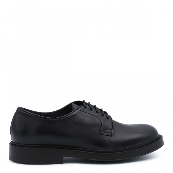 BLACK LEATHER LACE UP SHOES