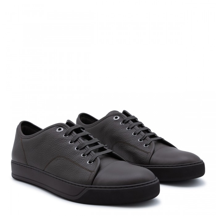 DARK BROWN LEATHER SNEAKERS 2