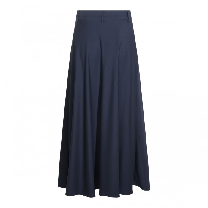 DARK BLUE LONG PLEATED SKIRT 2