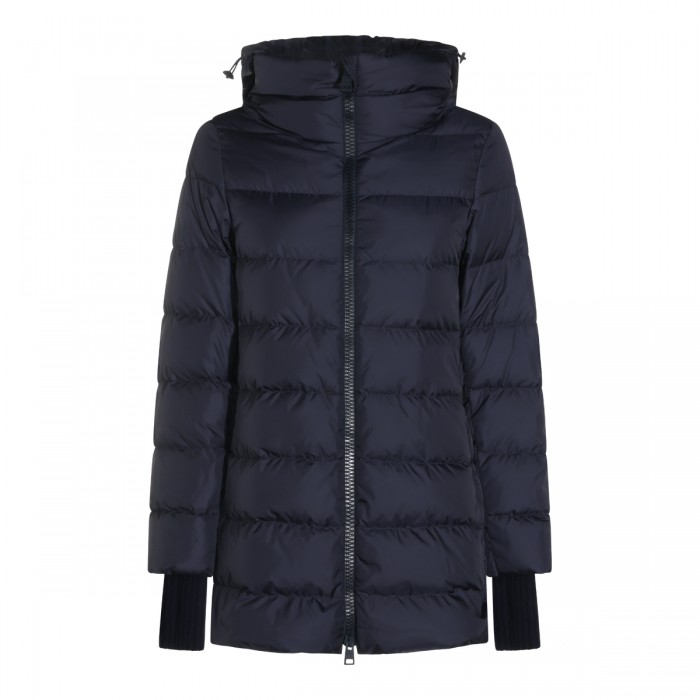 NAVY PUFFER LONG DOWN JACKET
