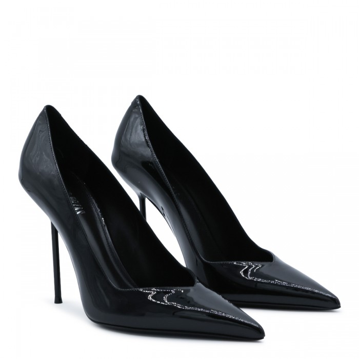 BLACK LEATHER LIDIA PUMPS 2