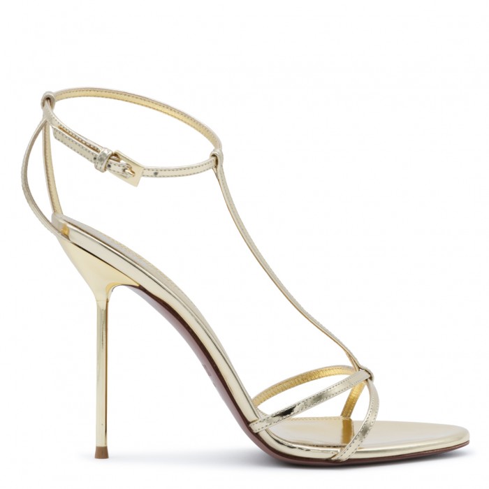 GOLD TONE LEATHER SANDALS