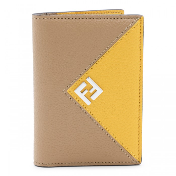 YELLOW AND BROWN LEATHER...