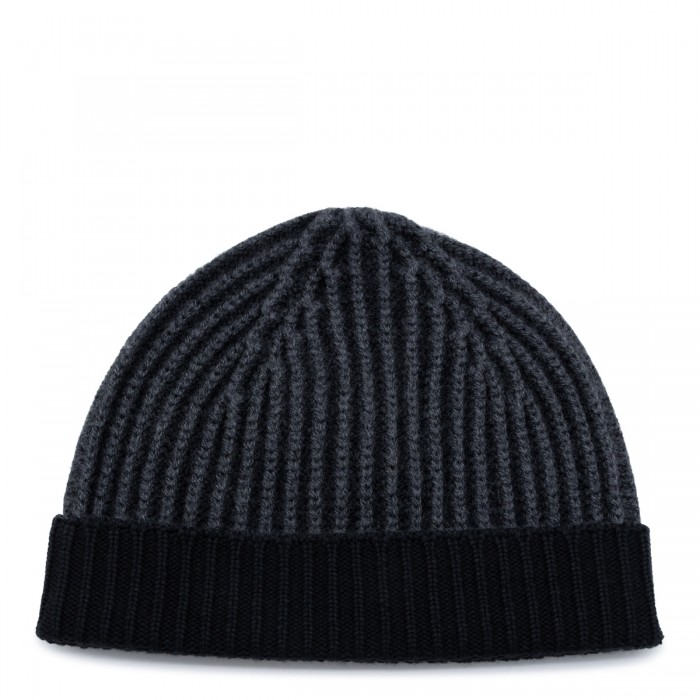 BLUE WOOL KNITTED BEANIE 2