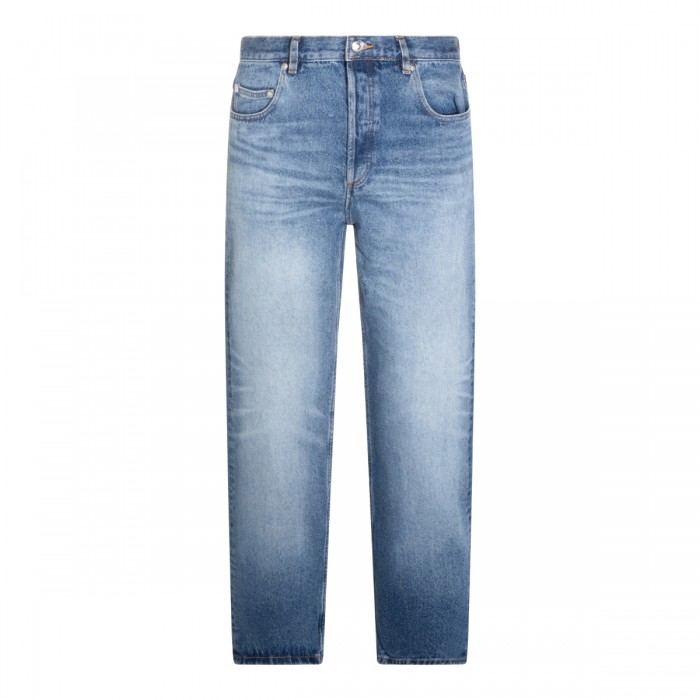 WASHED INDIGO DENIM JEANS