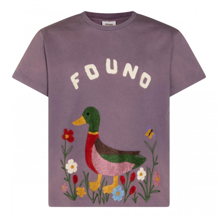 WASHED PURPLE COTTON T-SHIRT