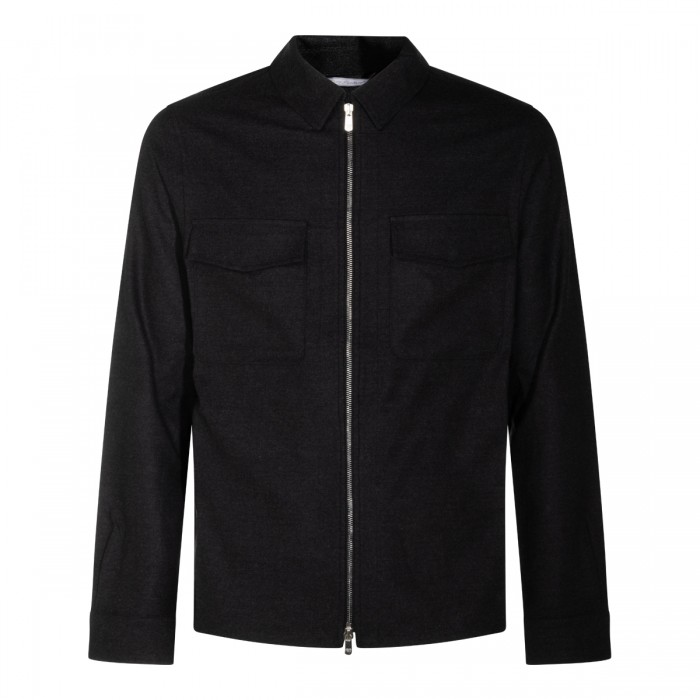 BLACK CASHMERE CASUAL JACKET