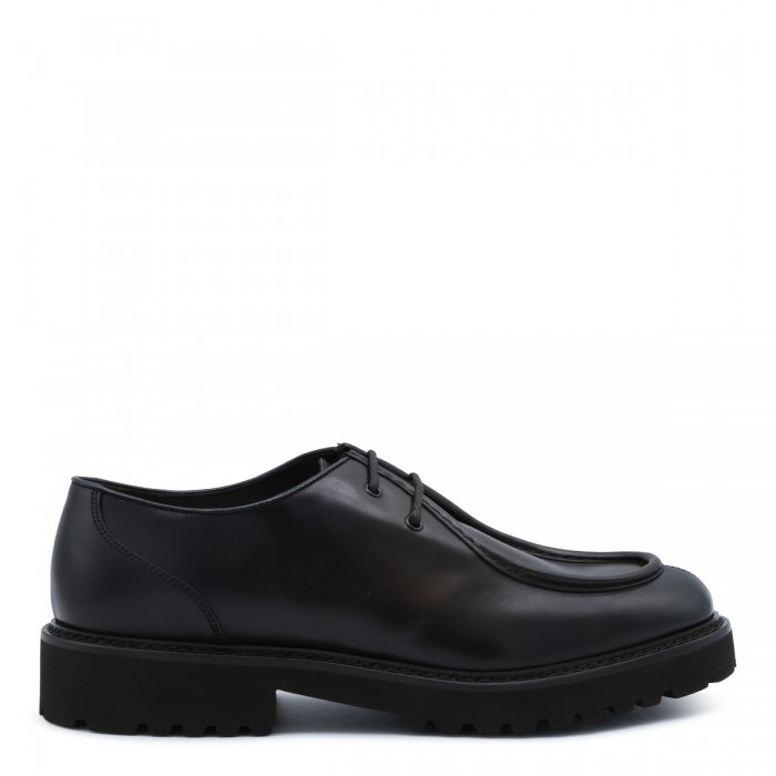 BLACK LEATHER LACE UP SHOES