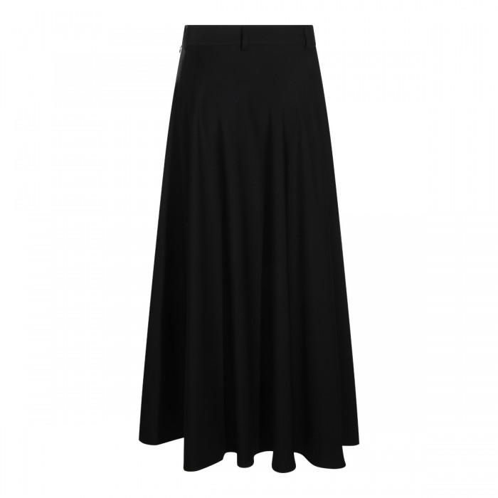 NAVY LONG PLEATED SKIRT 2