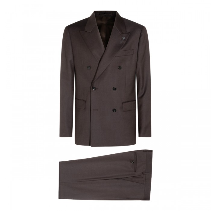 BROWN VIRGIN WOOL SUIT