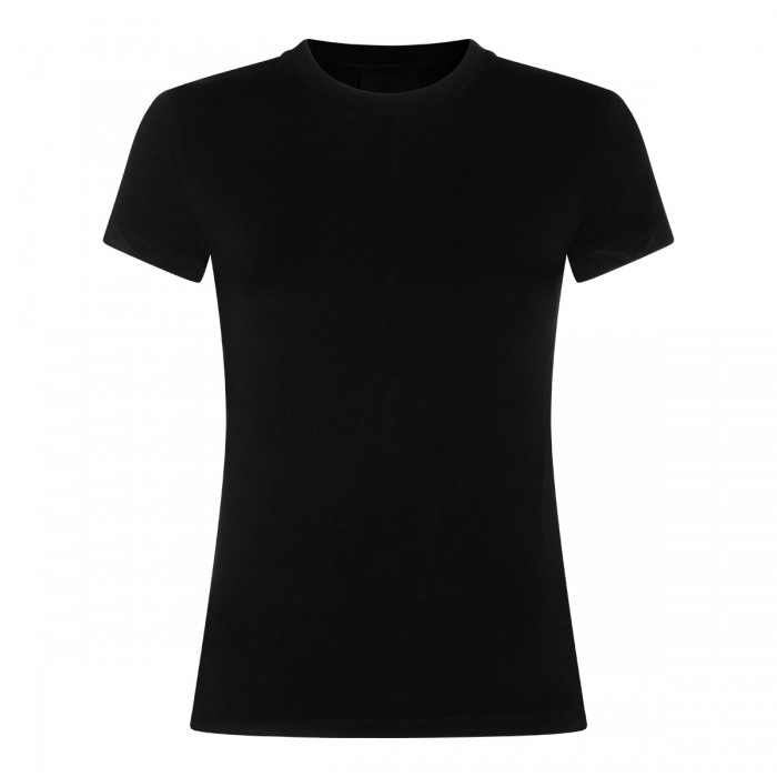 BLACK COTTON STRETCH T-SHIRT