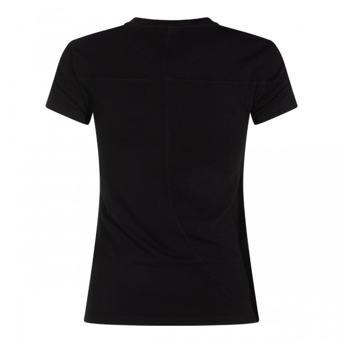 BLACK COTTON STRETCH T-SHIRT 2