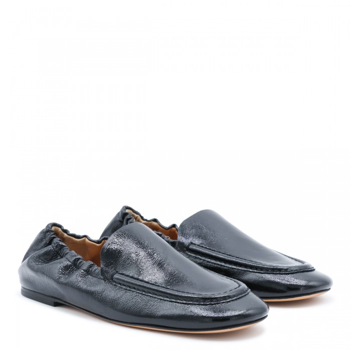 BLACK LEATHER JUNO LOAFERS 2