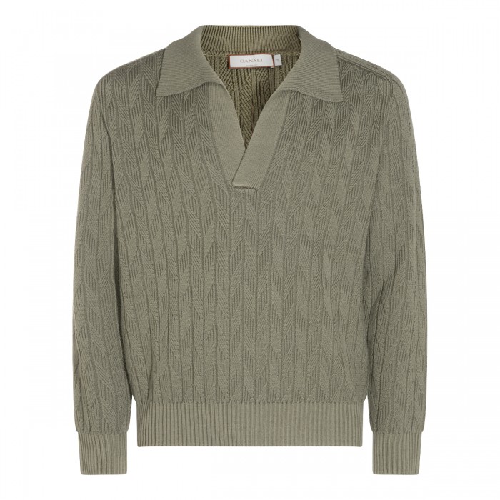 OLIVE VIRGIN WOOL SWEATER