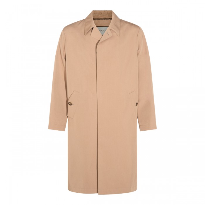 SAND COTTON BLEND TRENCH COAT