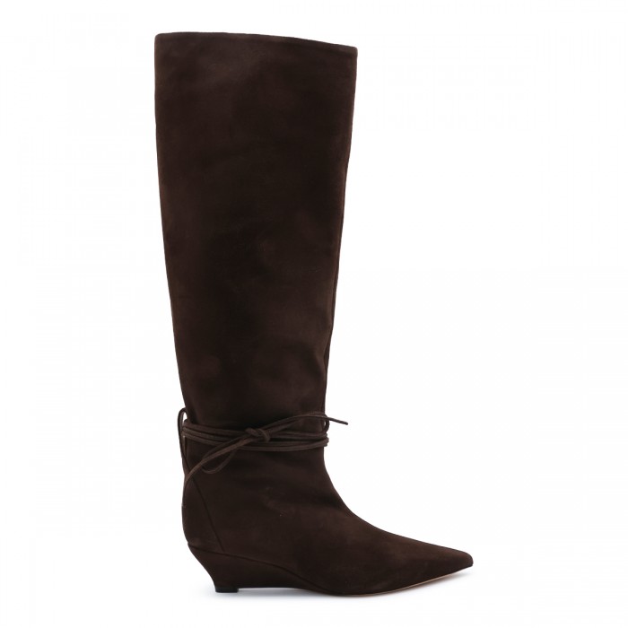 CHOCOLATE SUEDE GRETA BOOTS