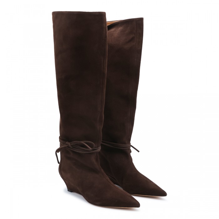 CHOCOLATE SUEDE GRETA BOOTS 2