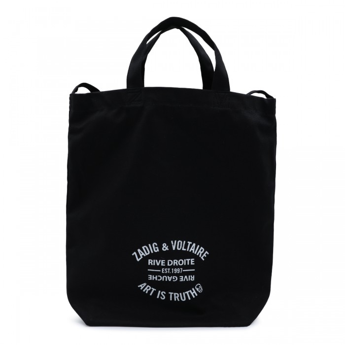 BLACK COTTON TOTE BAG