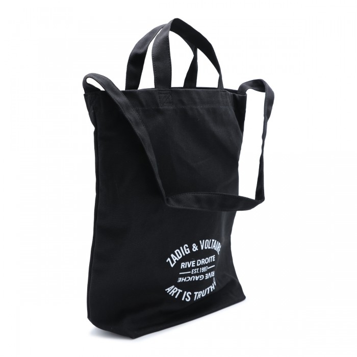 BLACK COTTON TOTE BAG 2
