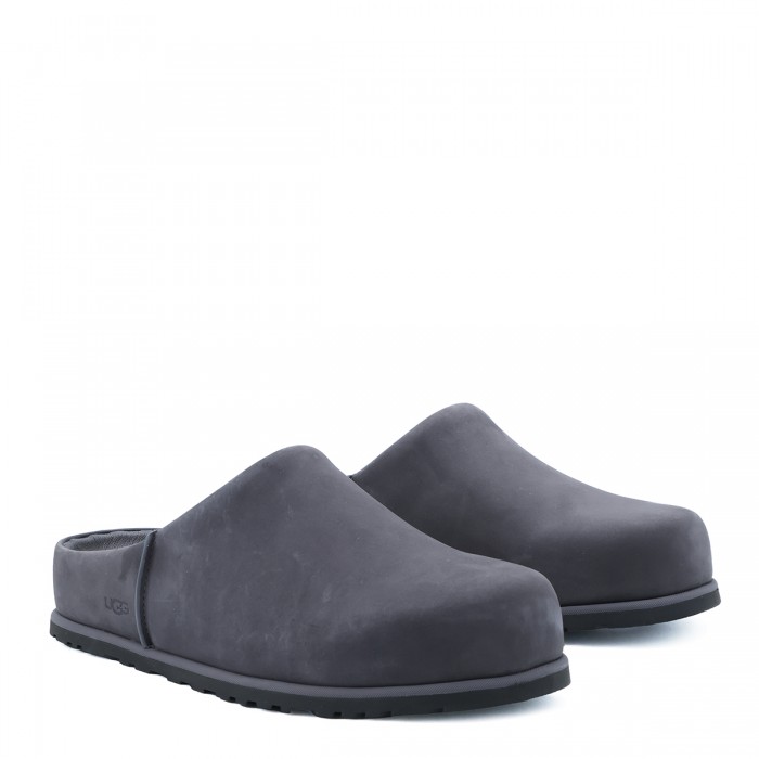DARK GREY LEATHER OTZO CLOGS 2