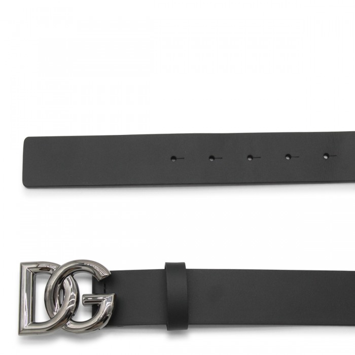 BLACK AND SILVER LEATHER BELT 2